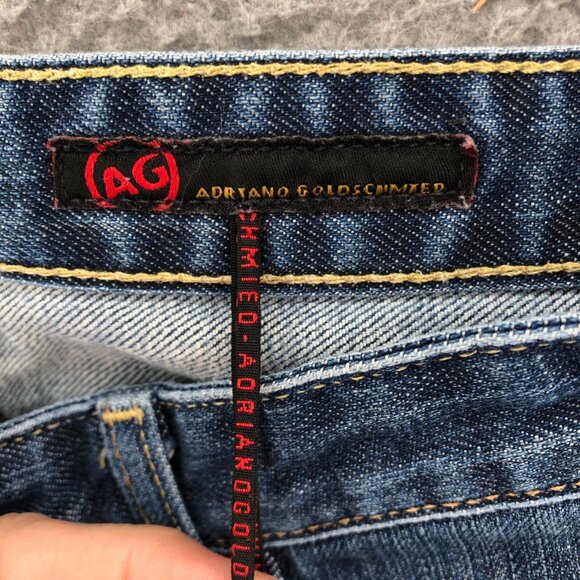 Adriano Goldschmied Jeans Womens 28R The Club Blue Flared Leg Medium Wash Denim* - Picture 6 of 14
